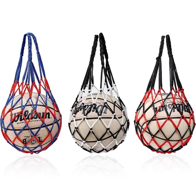Borsa a rete per pallacanestro in nylon resistente, con rete spessa intrecciata, per allenamento e conservazione di tutti i tipi di palle