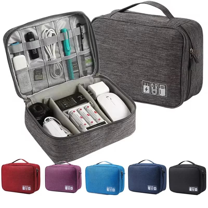 Borsa Portatile per Accessori Digitali, Organizer Impermeabile per Cavi USB, Caricabatterie, Auricolari, Mouse, Accessori da Viaggio