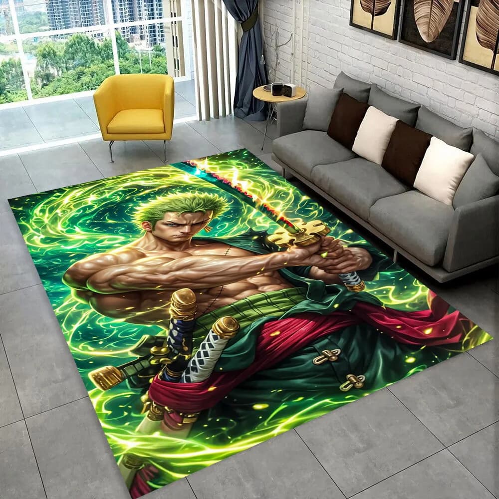 3D One P-Piece Cartoon Anime Carpet Rug for Playroom Bedroom Living Room Sofa Home Decor,kids Game Area Rug Non-slip Floor Mat