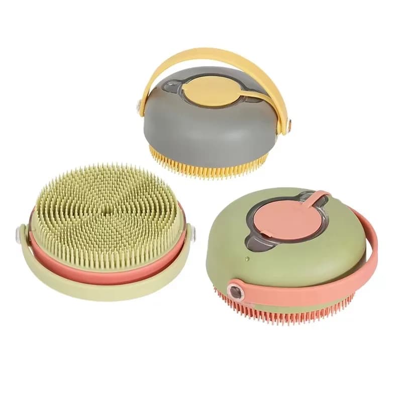 Set di 10 Spazzole per Toelettatura Animali con Dispenser di Sapone e Shampoo, Spazzola da Bagno con Setole Morbide per Cani e Gatti