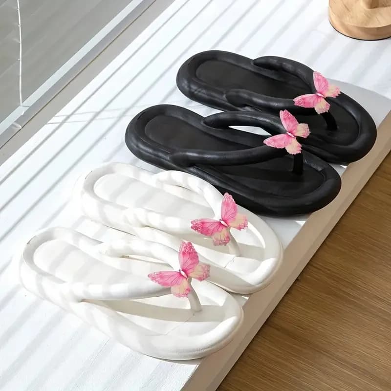 Tikp New Infradito Butterfly Eva da donna, Pantofole leggere, semplici, casual e alla moda