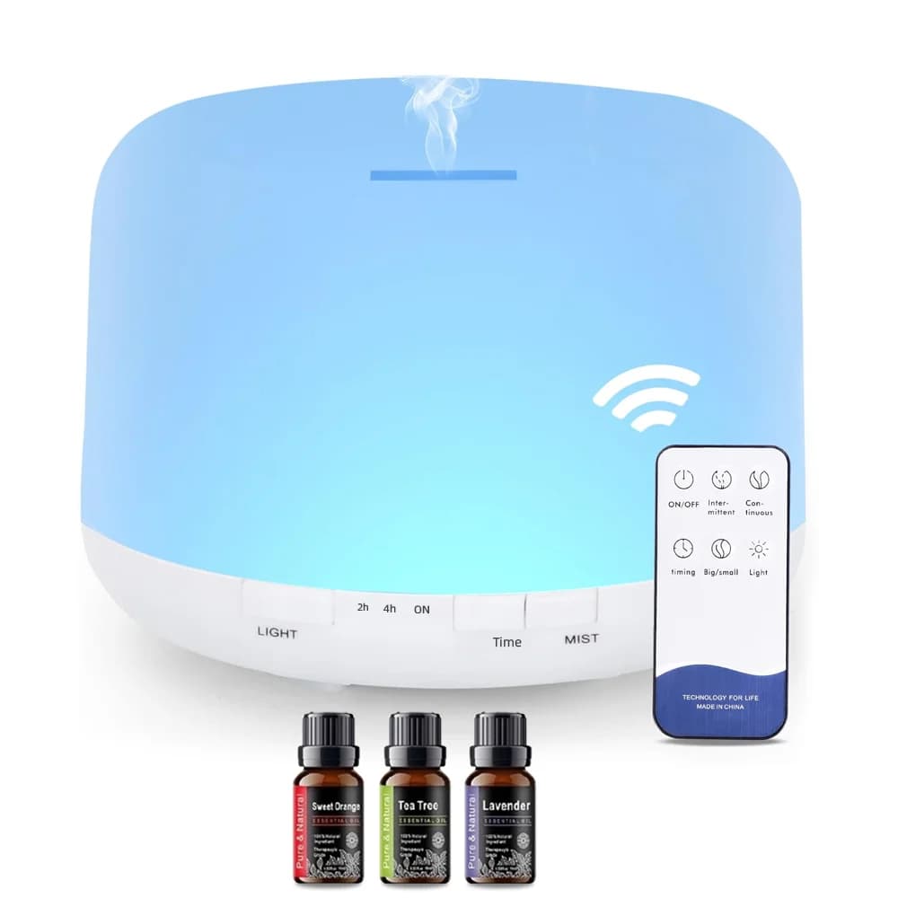 Telecomando intelligente 300ML Diffusore di oli essenziali senza BPA Umidificatore per aromaterapia ad ultrasuoni 7 colori LED Spegnimento automatico per la casa