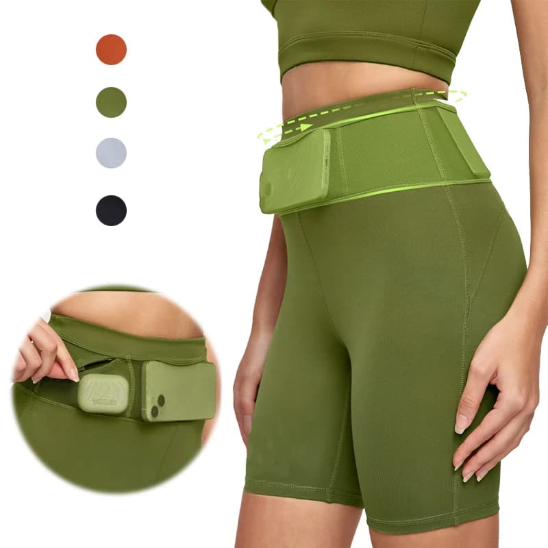 Running shorts for women's marathon with full life storage and antibacterial lining Gym Cycling Sports shorts athletic fast drying