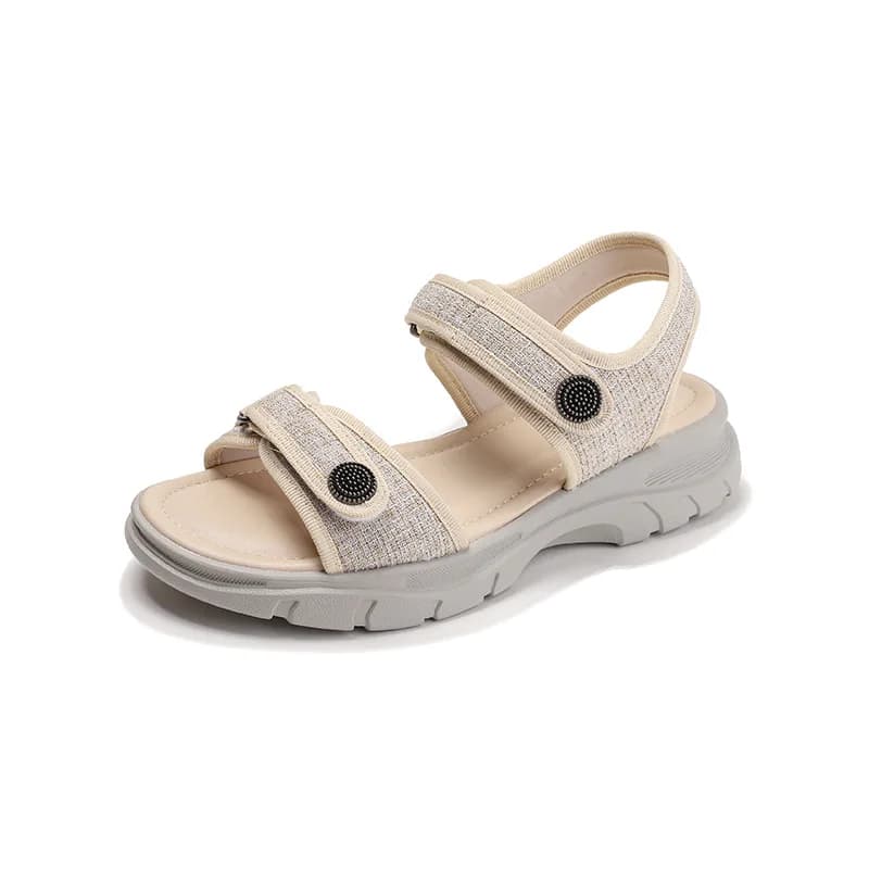 Sandali Estivi da Donna con Plateau Spesso, Scarpe Romane con Cinturini in Velcro, Calzature Casual da Spiaggia