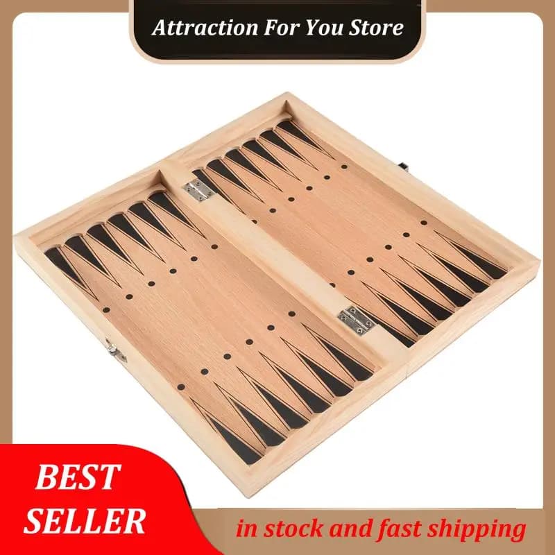 Vendita calda 3 in 1 set di scacchi internazionali in legno Giochi da viaggio Scacchi Backgammon Drafts Intrattenimento