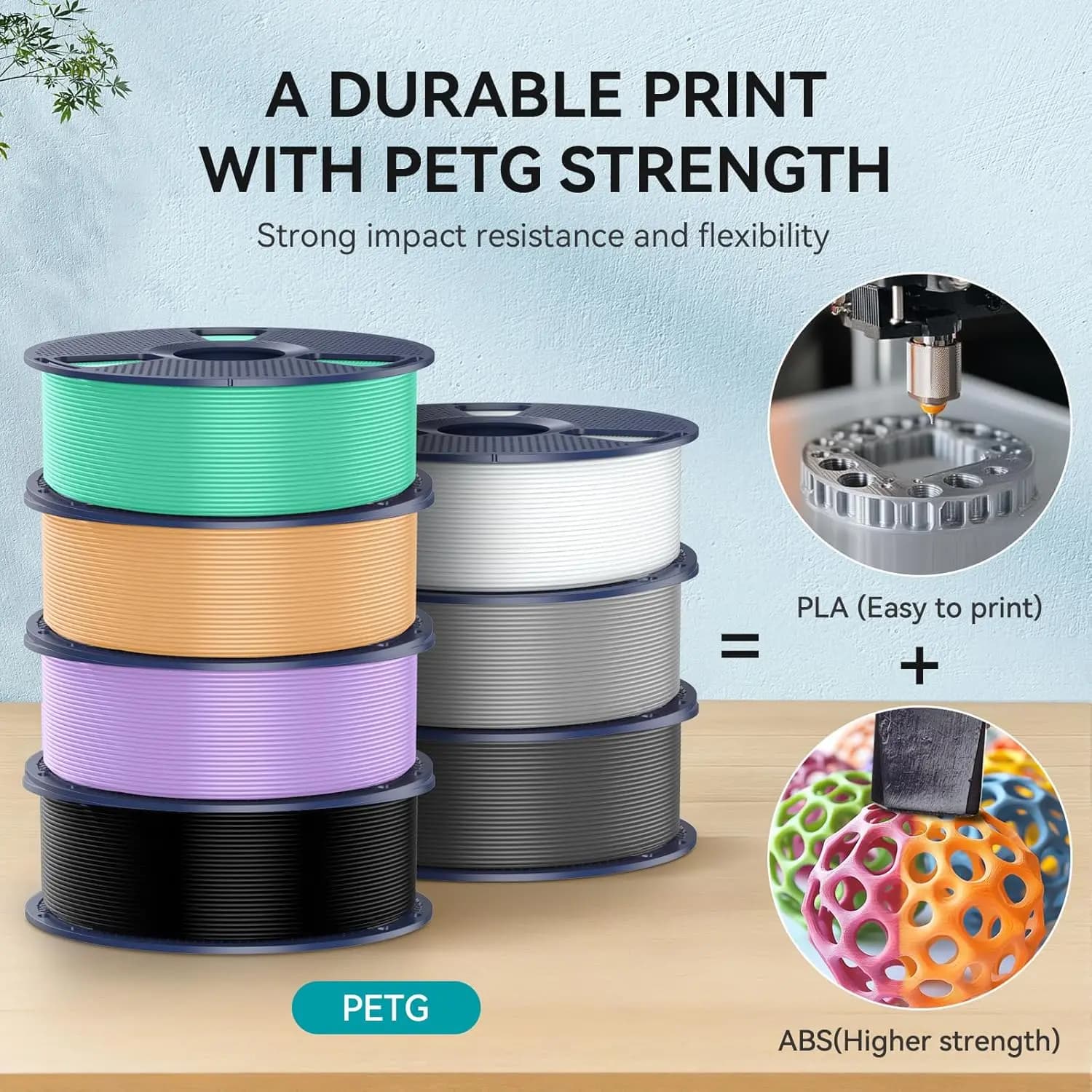 3D SUNLU PETG 3KG 1KG/Rotolo 1.75MM Precision +/-0.02MM 100% No Non-toxic Bubbles Scent Color Brilliant For 3D Printer