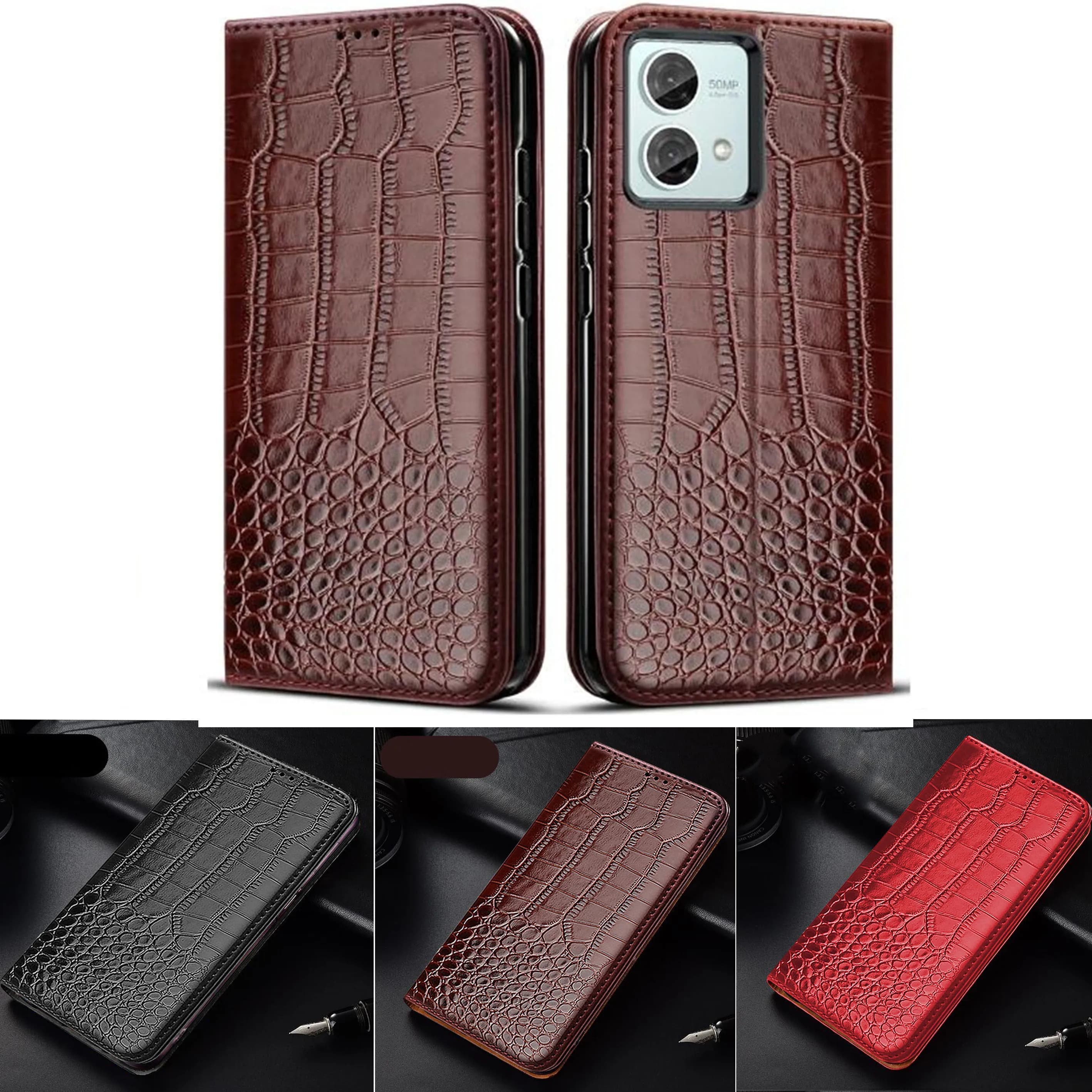 Custodia per telefono in pelle magnetica per Motorola Moto G84 G54 G14 G73 G53Y G23 G72 G62 G52J G82 G52 G42 G32 G50 Custodia a portafoglio con copertura a vibrazione