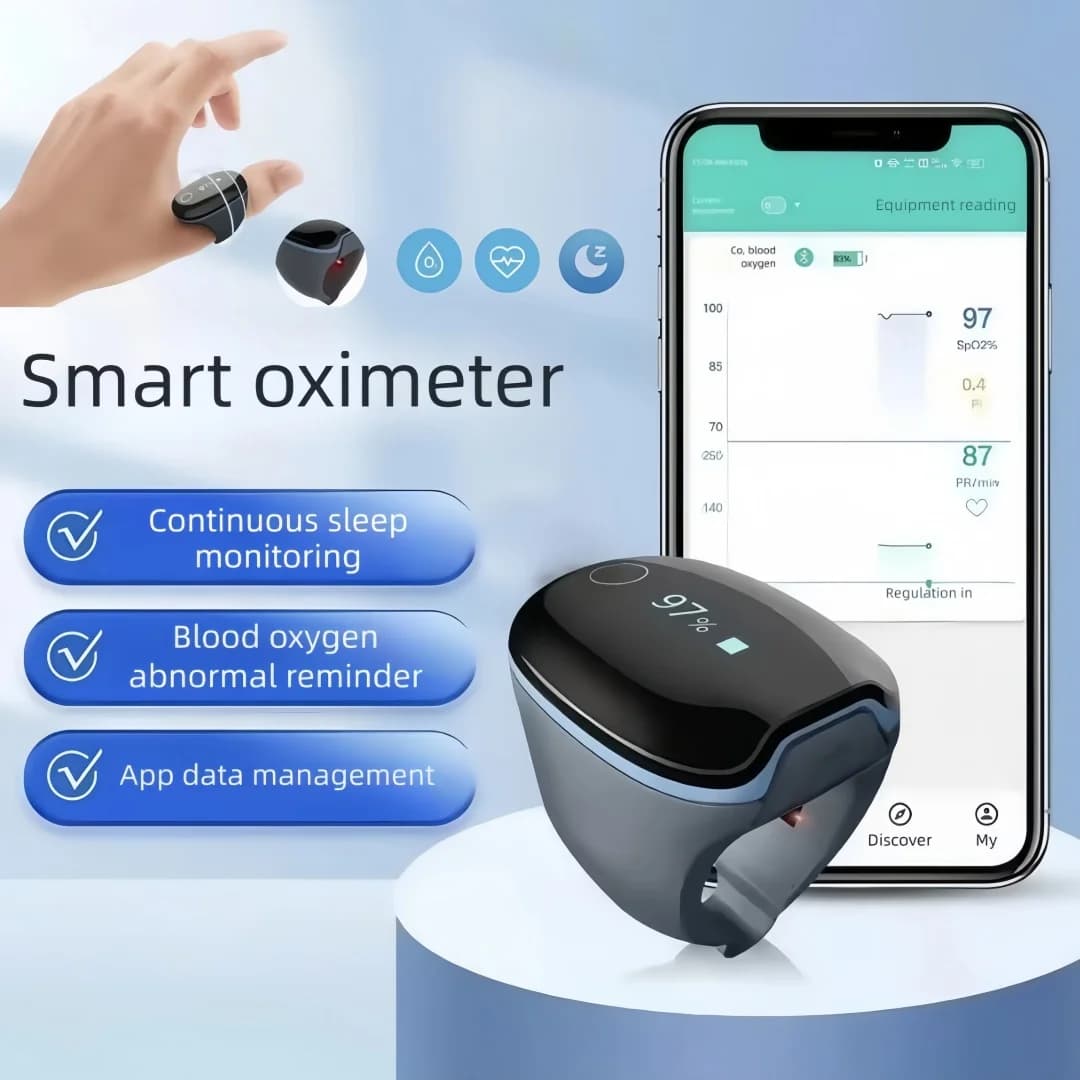 Bluetooth oxygen monitor in blood apnea alarm sleep oxygen meter in blood recording sleep data anti snoring oxygen saturation in USB blood