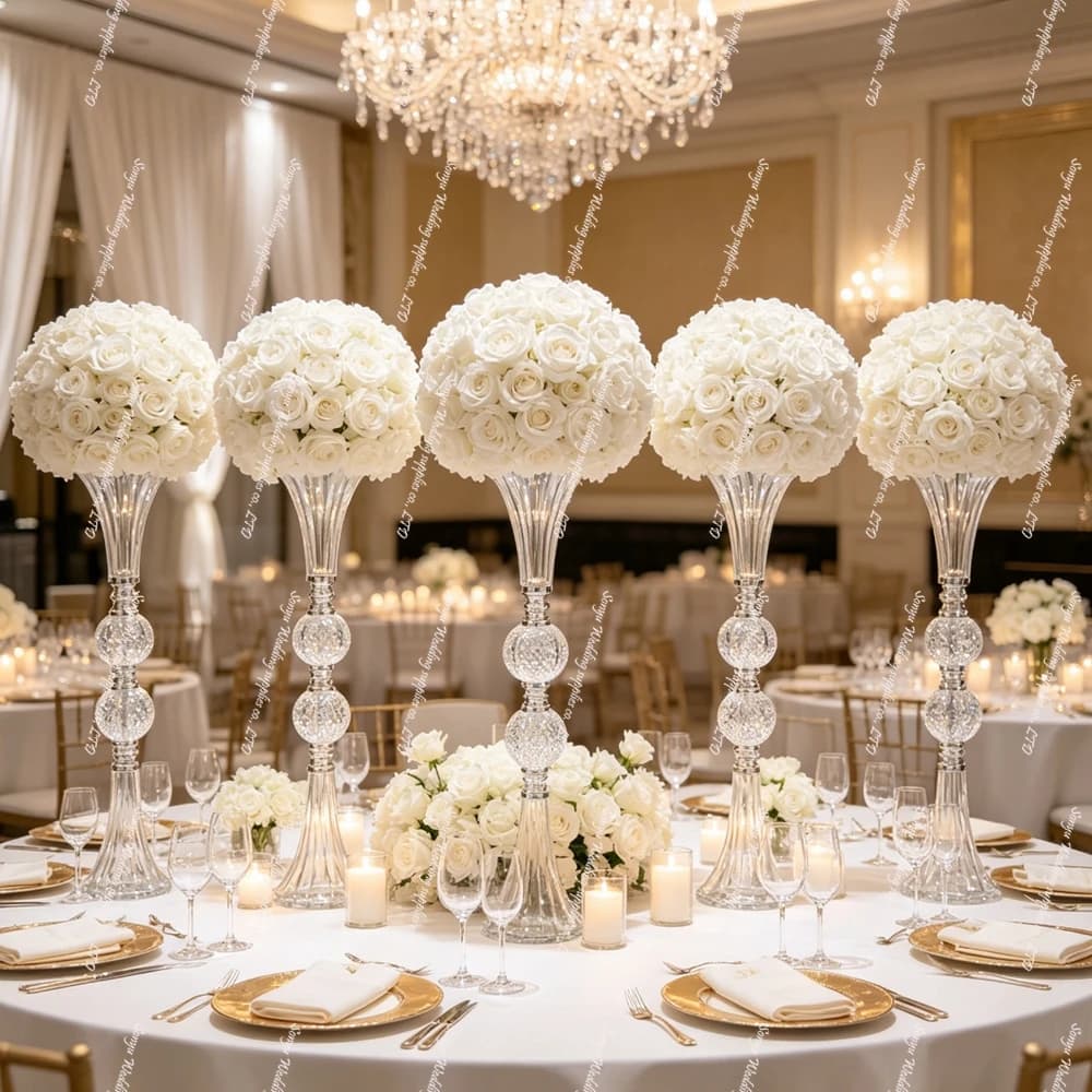 10pcs 60-100cm f25 holesale Wedding Table Decoration Clear Acrylic trumpet cylinder Centerpiece Candle Support Flower Stands