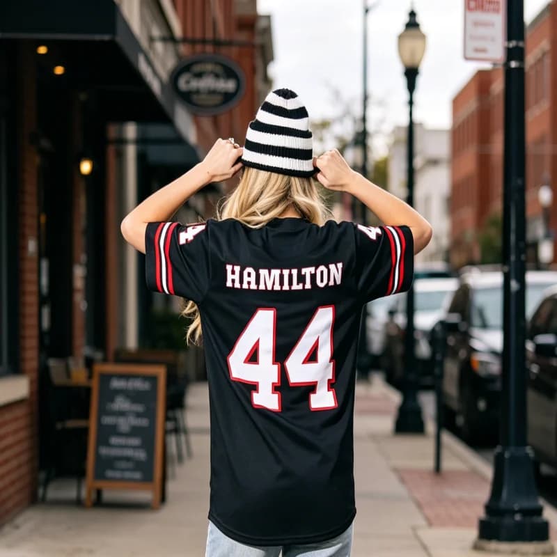 2026 New Hamilton 44 American College Style Striped T-shirt, Quick Drying Men's Short Sleeved Sports Casual Wear - Parent-child
