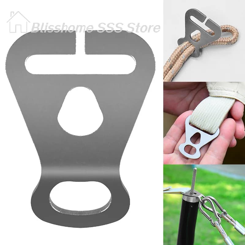 【S】Food-Grade Stainless Steel Material Wind Rope Buckle Outdoor Outdoor Camping & Hiking Hiking Backpacking Tent Canopy
