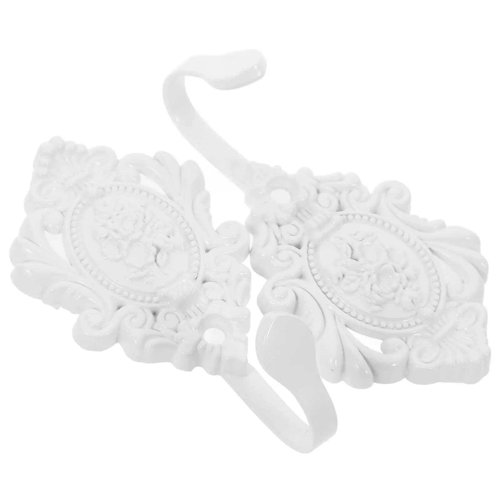2 Pezzi Fermacurta in Lega di Zinco Decorativi con Motivo a Rosa Ganci Laterali per Tende da Interno ed Esterno