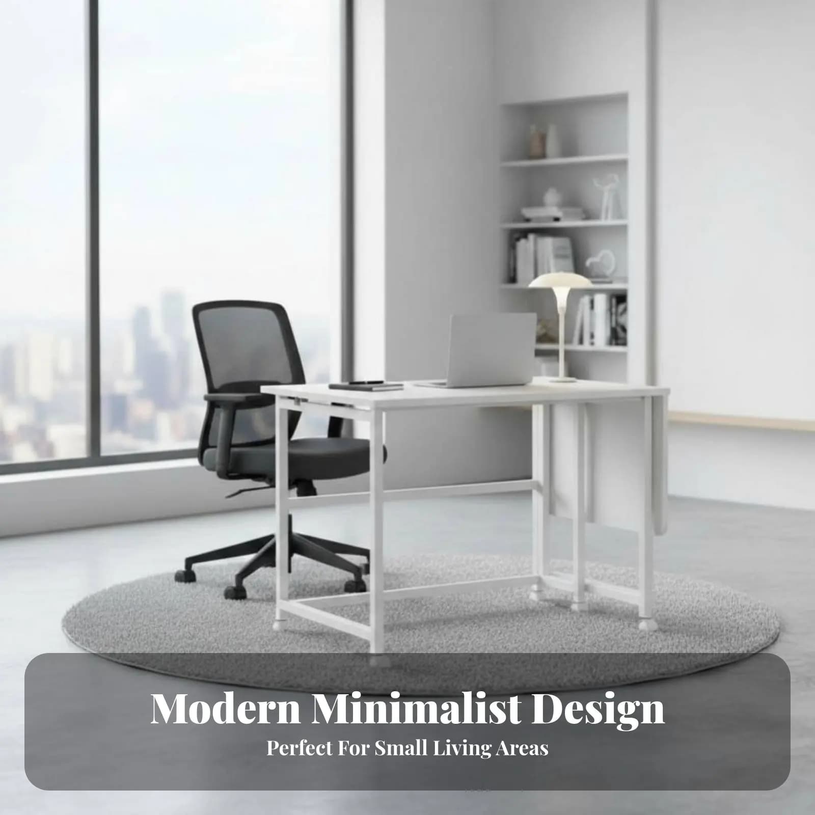 Laptop Table Foldable with Wheels, Laptop Wallet Save Mobile with Wheels for Living in Apartment