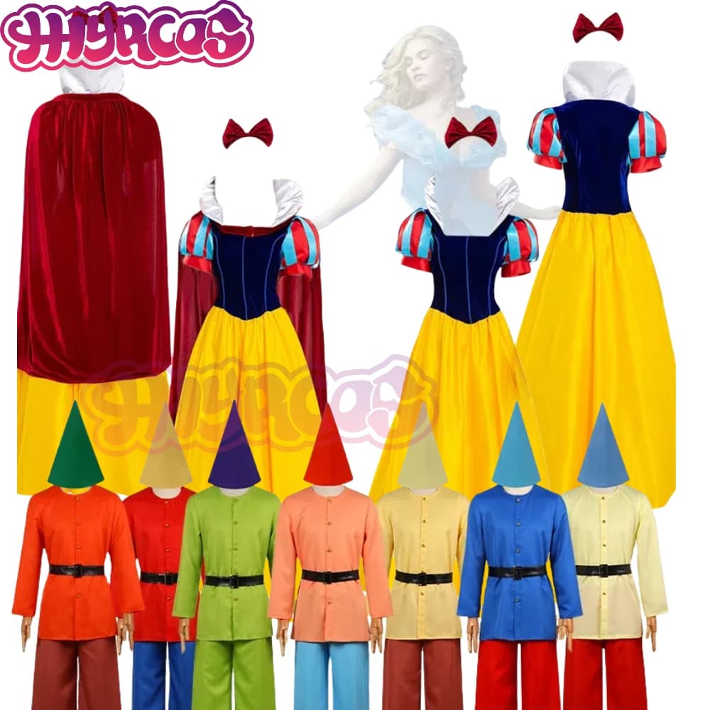 Movie Anime Snow White and Seven Dwarfs Costume Cosplay Party Seven Dwarfs Cosplay Costume Halloween Custom Made Carnival