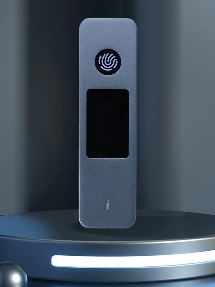 Case per SSD da 10 Gbps, Box Esterno con Visualizzazione e Crittografia a Impronta Digitale per SSD 2230 2242 2280