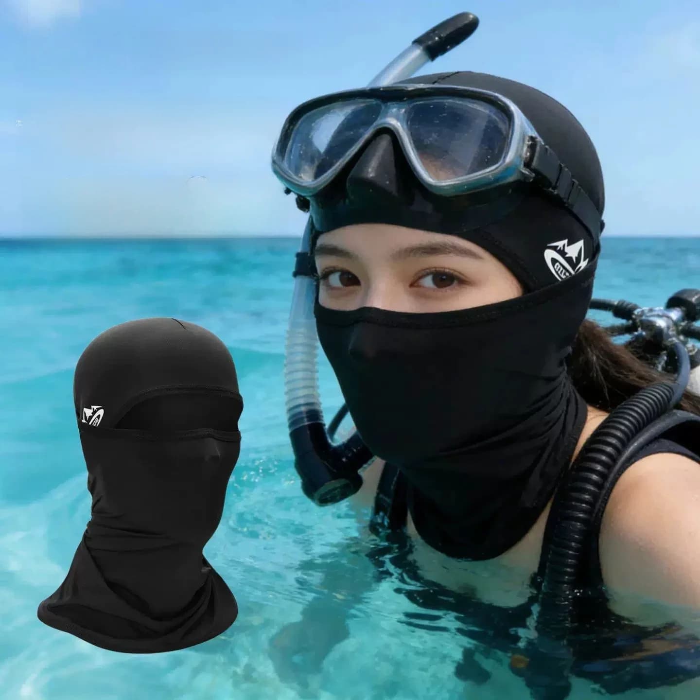 Maschera Subacquea Integrale da Donna per Snorkeling, Attrezzatura da Surf, Protezione Solare Estiva, Cuffia da Nuoto per Bikini e Spiaggia, Cappello da Immersione