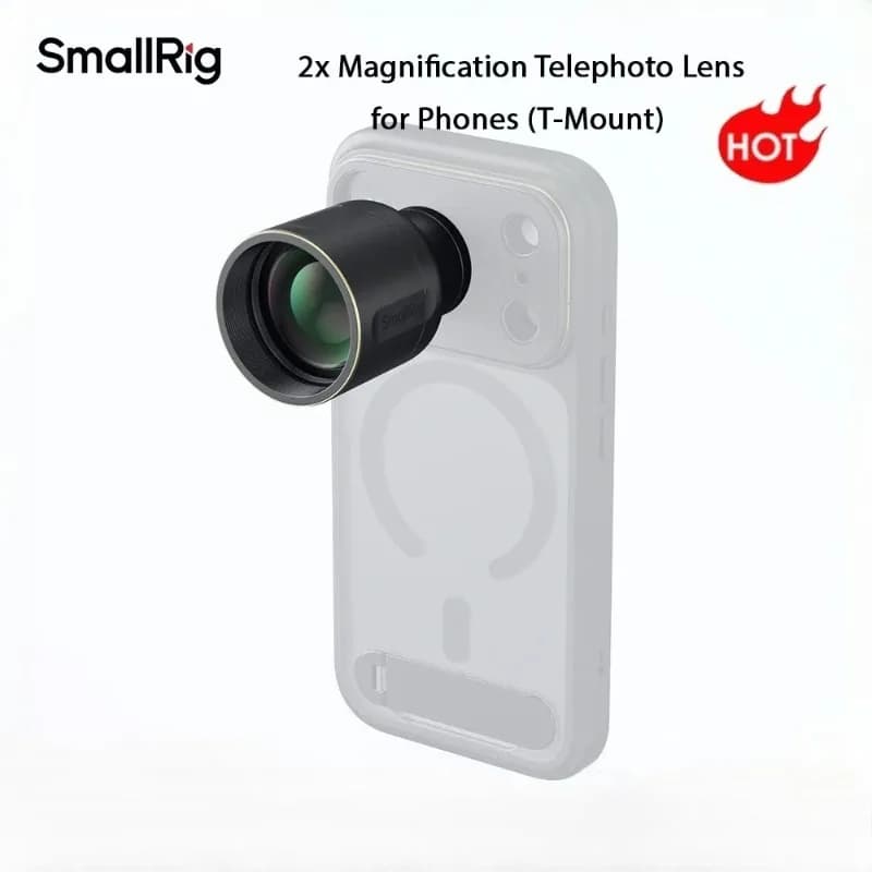 SmallRig 2× Magnification Telephoto Lens for Phones, T-Mount for Camping for iPhone 17 Pro/17 Pro Max for Android Phones -5920