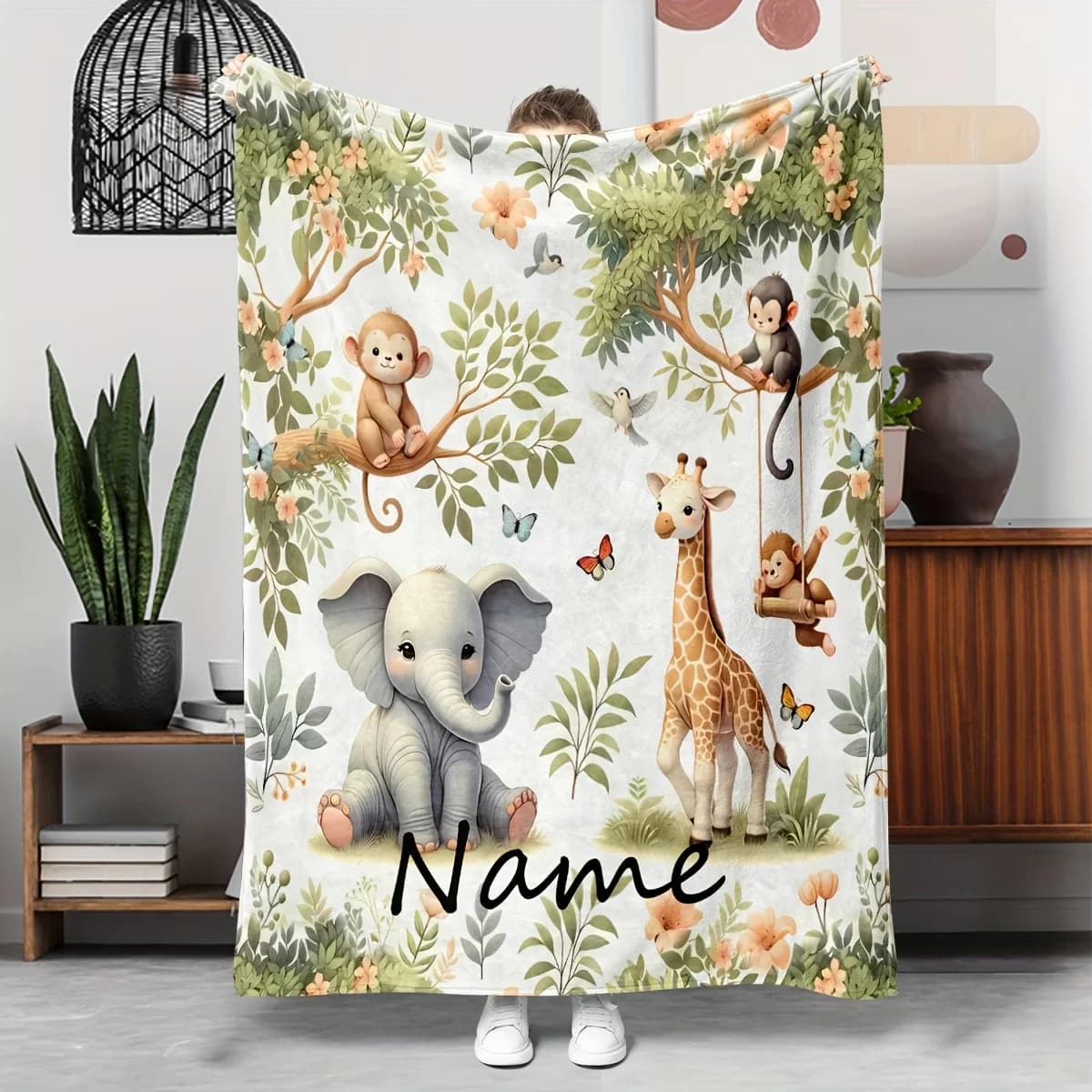 2026 New 1pc Custom Text Water Buffalo Flannel Blanket, Suitable as a Gift for Boys and Girls, Perfect for Outdoor Camping
