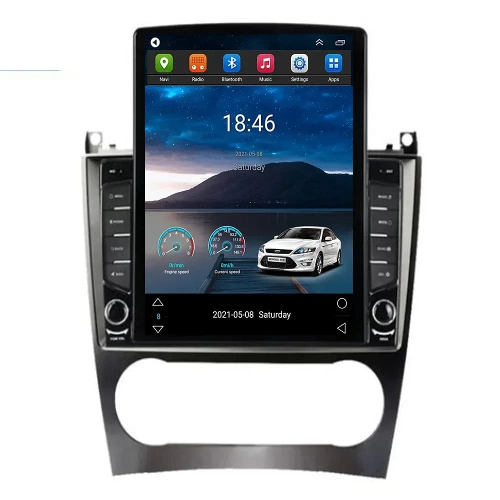 Android 13 Vertical Style Tesla Screen autoradio lettore multimediale di navigazione GPS per Mercedes Benz classe C W203 C200 C230 05-09