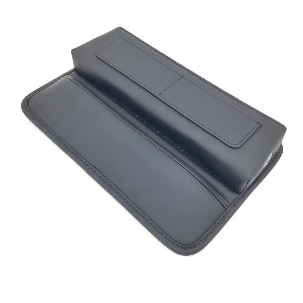 Organizer per sedile anteriore per console per auto in pelle PU, riempitivo per spazi vuoti laterali, per monete chiave per cellulare, smettere di cadere tra i sedili, nero