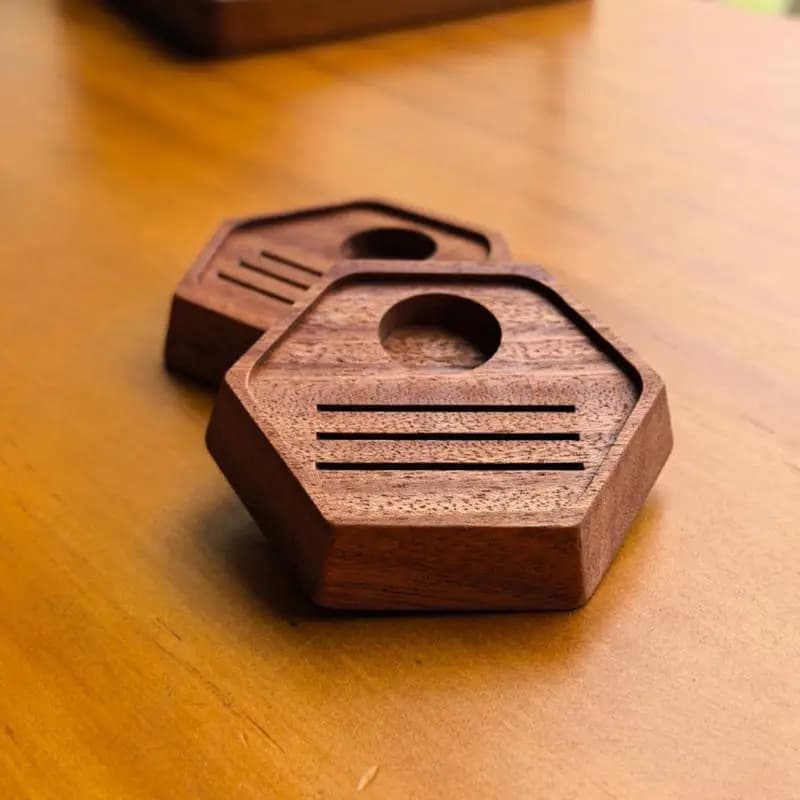 51/53/58MM Universal Espresso Coffee Puck Screen Storage Rack Multifunctional Wooden Hexagon Coffee Mesh Filter Stand