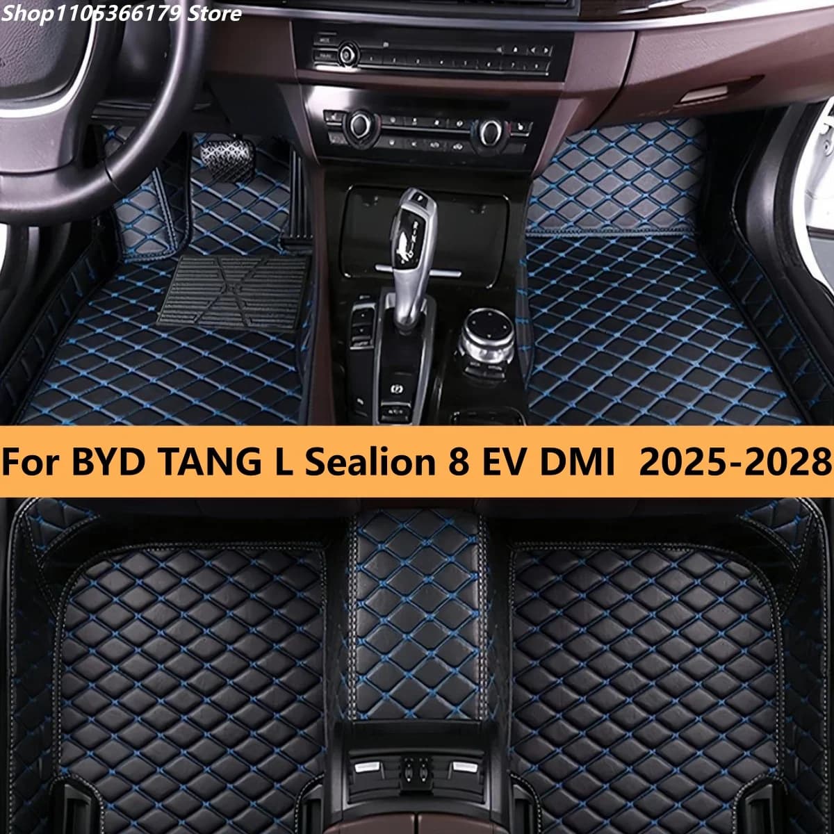 Tappetini per SUV Compatibili con BYD TANG L Sealion 8 EV DMI 2025 2026 2027 2028 Set Completo di Tappeti in Pelle per Auto
