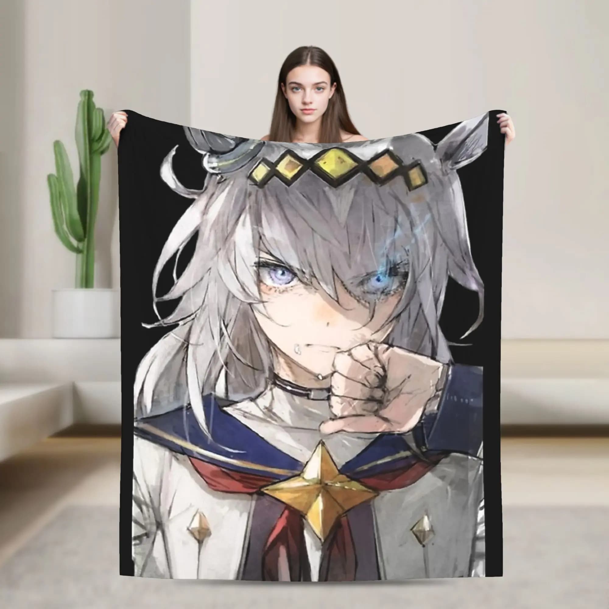 uma musume cenerentola grigio - Oguri Cap Coperta Coperta Flanella Coperta Camera da letto Divano Stampato Morbido e caldo Copriletto