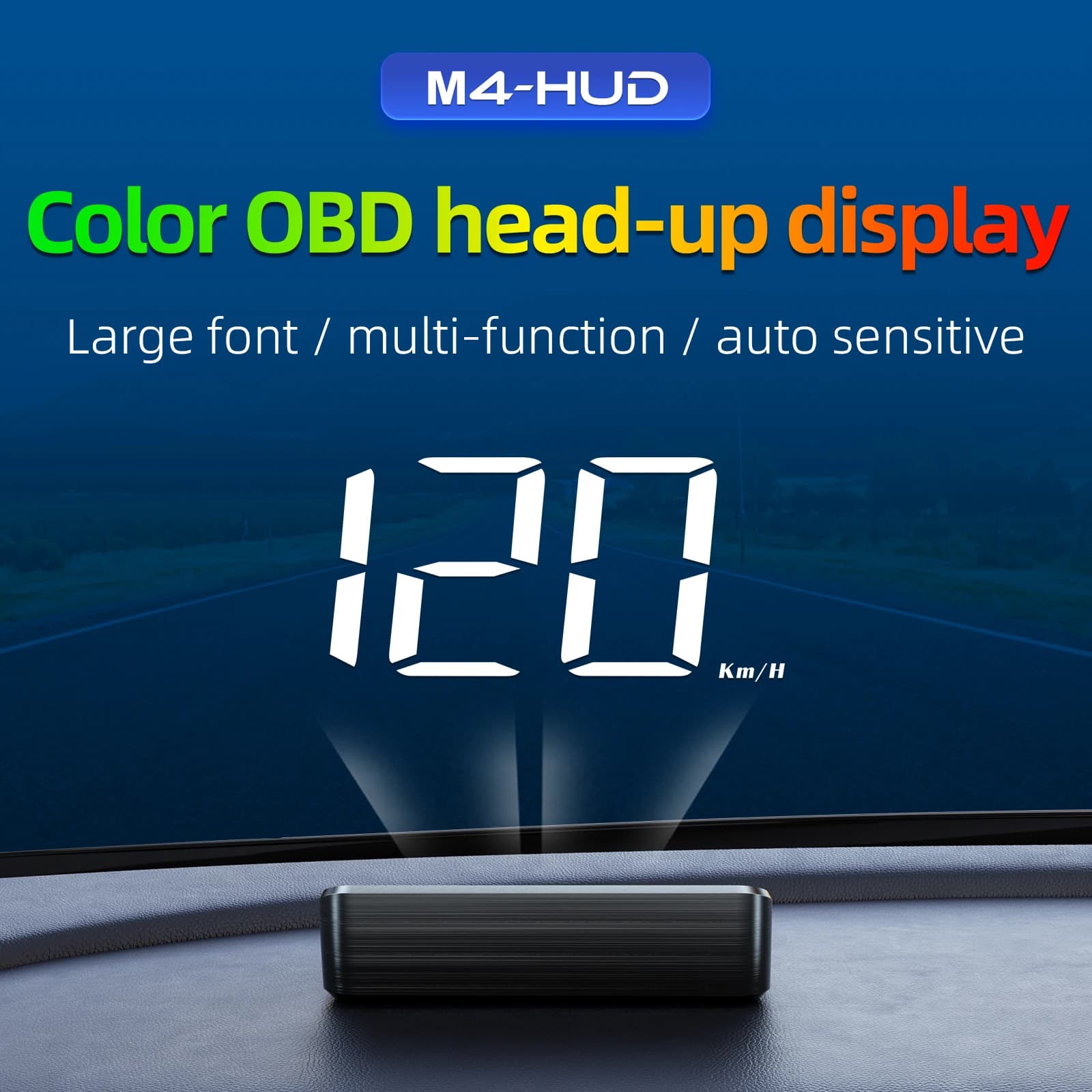 M4 OBD HUD Windshield Projector Display On-board Computer Car Head-up Display Speedometer Water Temperture Gauge Voltage