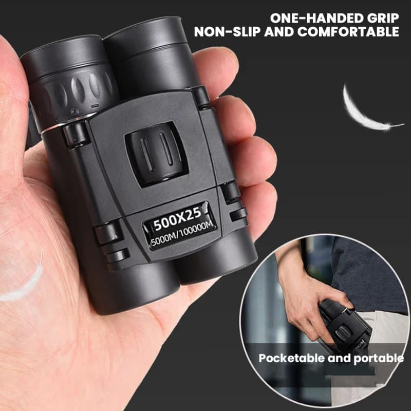 Telescopio Binoculare Portatile HD 500x25 con Ottica Pieghevole Telecomandabile per Caccia, Sport, Campeggio all'Aperto, Viaggi