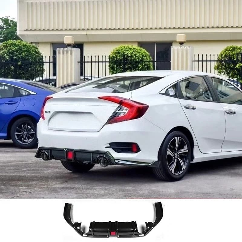 Spoiler Diffusore Posteriore a Tre Sezioni per Honda Civic 10a Generazione, Parte di Modifica per Paraurti