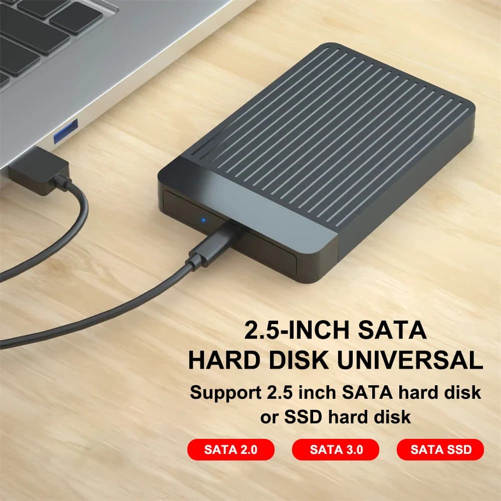 Custodia per HDD USB 3.1/3.0 Custodia SSD Tipo C Micro cavo Scatola per disco rigido esterno SATA da 2,5 pollici Trasferimento ad alta velocità per PC notebook