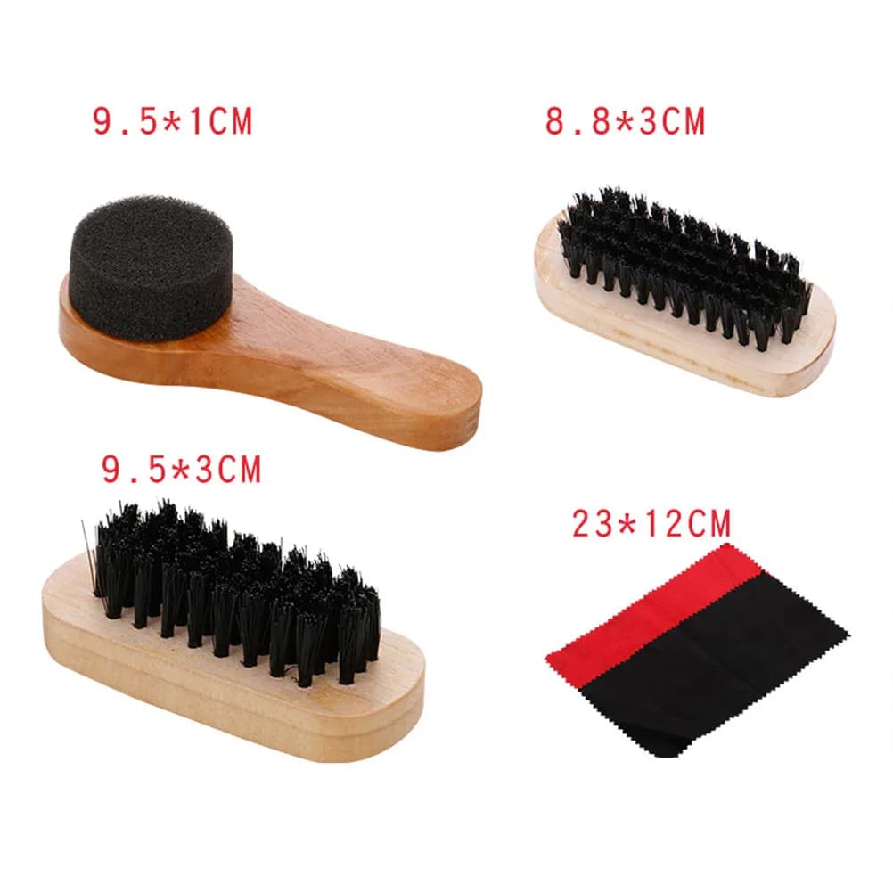 Set di 9 Pezzi per Lucidatura Scarpe, Kit Premium con Spazzola e Crema per Scarpe e Stivali, Efficace Pulizia Angolare, Portatile e Leggero