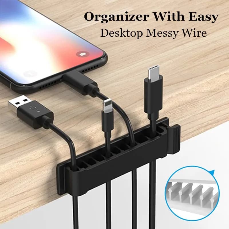 Organizzatore di cavi a 10 slot clip per cavi autoadesive tavolo gestione dei cavi morsetto supporto per cavo per auto PC TV avvolgicavo di ricarica
