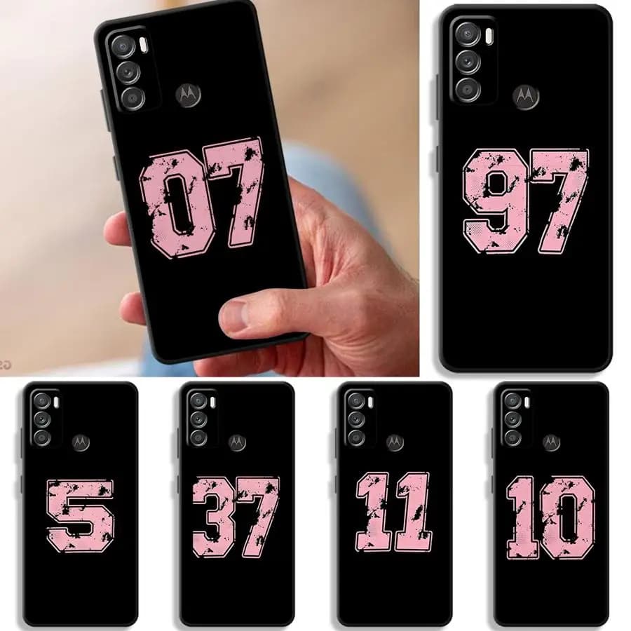 Cover per Telefono con Numero di Squadra di Calcio per Motorola Moto G53 G30 G71 Edge 20 Pro 30 Lite G51 G73 G22 Edge40 G50 G32 G52 G60s