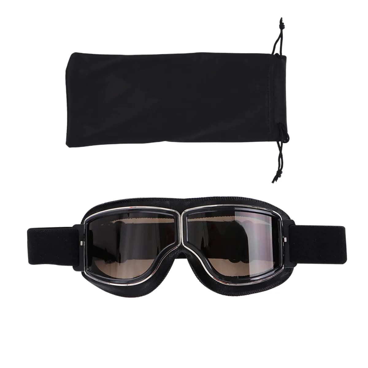 Black Frame Outdoor Sports Goggles Riding Glasses Size 18.5x7.5x7cm Uv400 Anti-Fog Elastic Band Ski Snowboard Motorcycle Eye