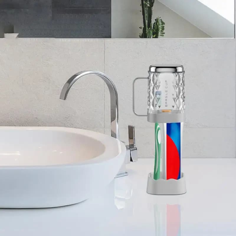 Portaspazzolino coperto portaspazzolino elettrico portatile Organizer portaspazzolino dentifricio contiene 3 slot per il bagno