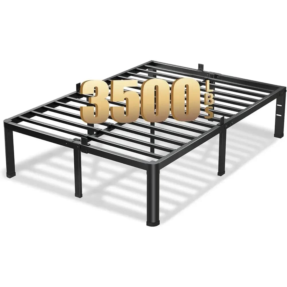Piattaforma letto matrimoniale XL in metallo resistente con gambe rotonde, scorrevole, con doghe in acciaio, senza rete a molle, silenziosa, antiscivolo - Modello Hot-selling20