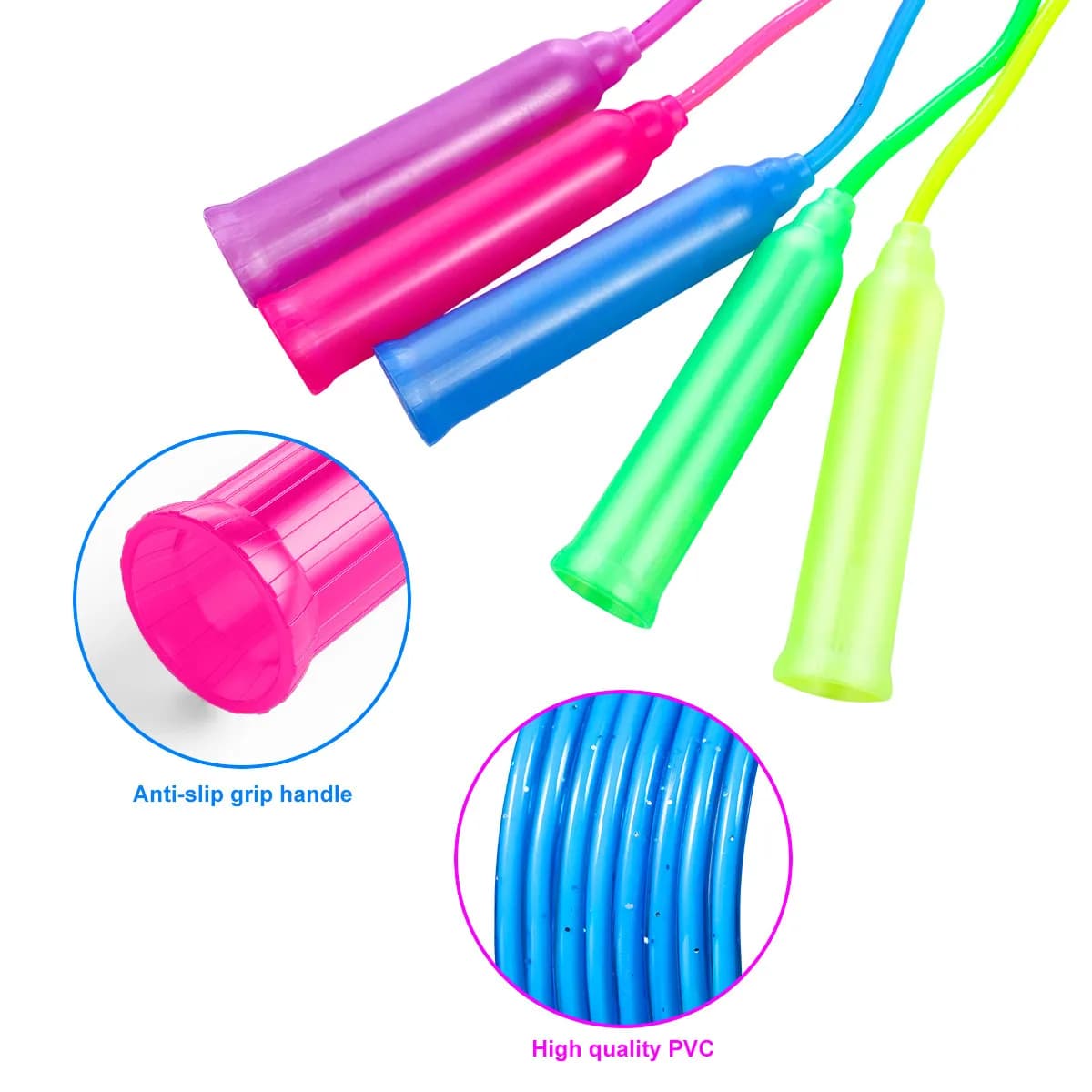 10Pcs Kids Jump Rope Adjustable Plastic Handle Skip Rope for Indoor Outdoor Fitness Training Cardiovascular Respiratory Nervous