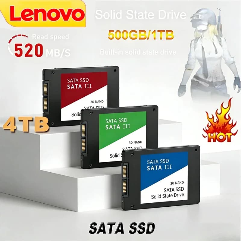 Lenovo 4TB Solid State Disk SSD High Speed 500G 1TB 2TB Internal HDD Hard Drive Sata3 2.5 Inch For Laptop Microcomputer Desktop
