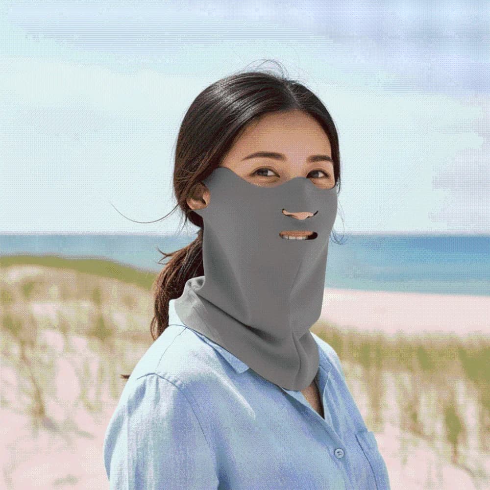 Maschera Parasole Quotidiana in Nylon per il Collo, Elastica in Poliestere, Protezione Solare per il Viso, Leggera, Tinta Unita, Traspirante, per Viaggi