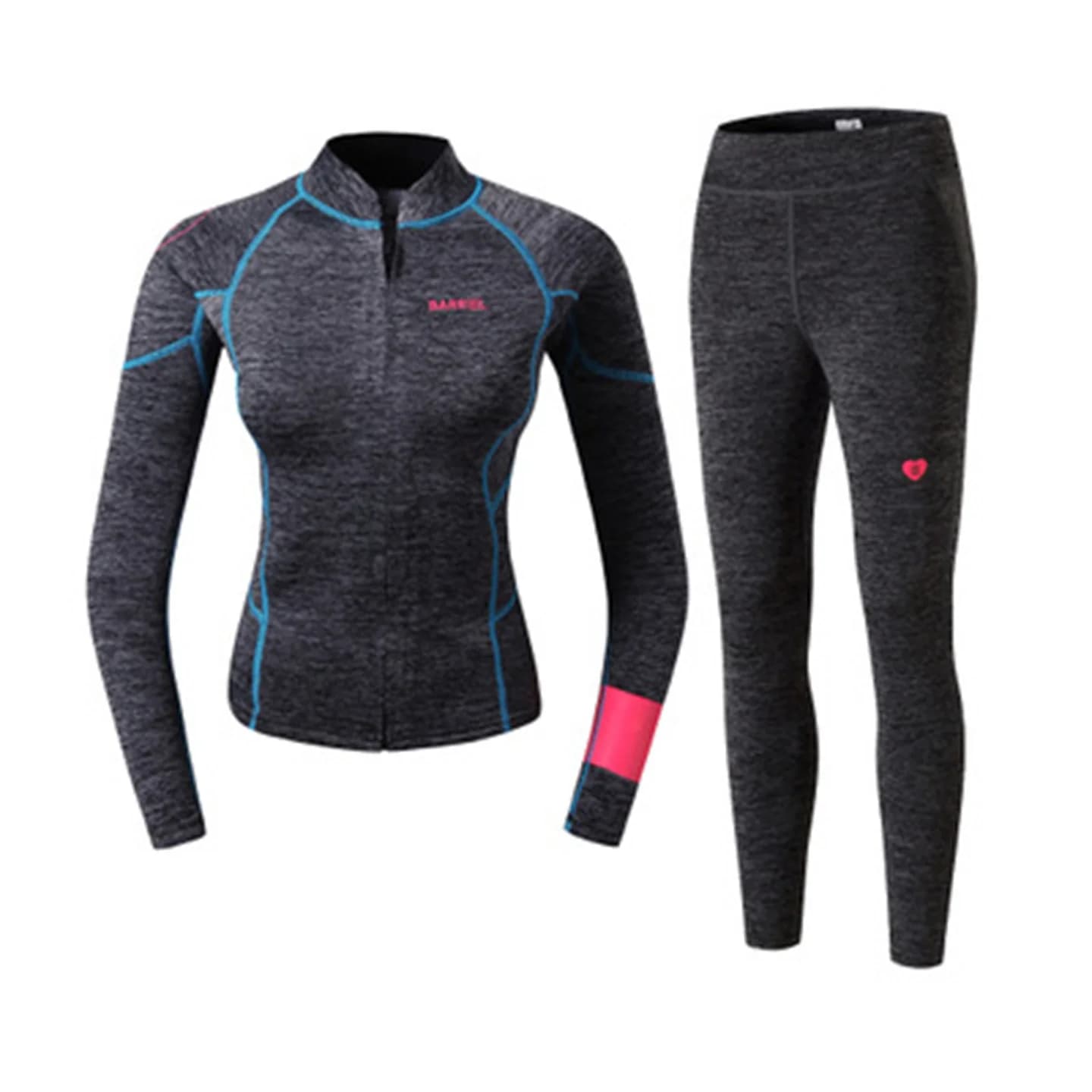2 mm neoprene women's diving suit, jacket and long sleeve sun resistant pants, 2-piece set, swimsuit for snorkeling and surfing