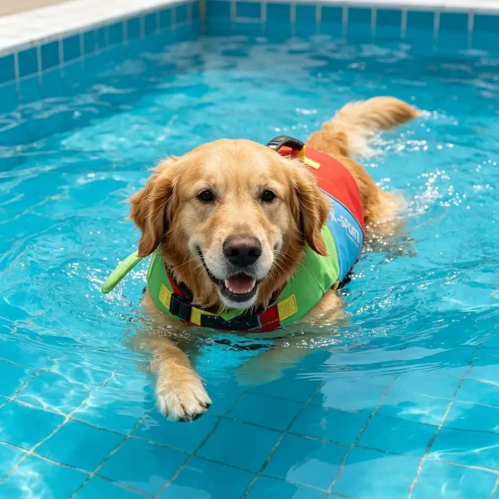 Breathable Dog Life Jacket Waterproof Tear Resistant Dog Swimming Vest Towable Adjustable Dog Buoyancy Vest Beach Swimming