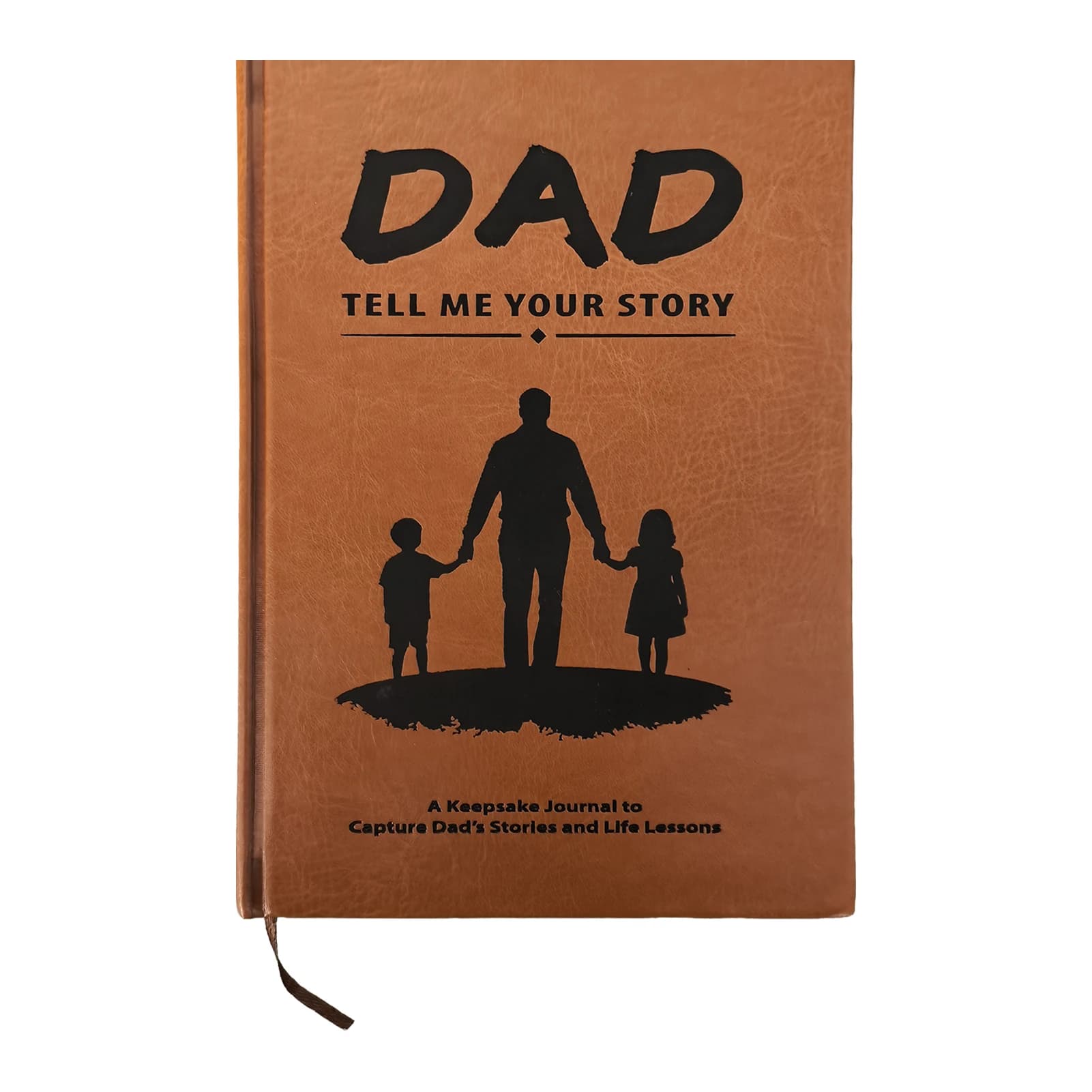 Dad's Life Story Journal Notebook with Guided Questions Premium Writing Paper Hard Cover Leather Texture Gift for Father Gift
