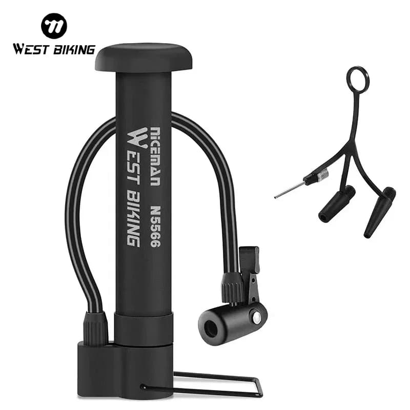 WEST BIKING MTB pompa per bicicletta 80 PSI pompa ad aria manuale per bici gonfiatore per pneumatici a palloncino valvola Schrader pompa da pavimento accessori per ciclismo