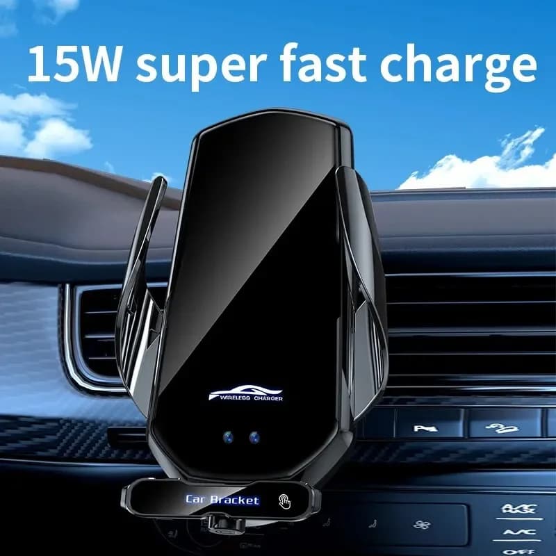 Auto Clamp Car Wireless Charger Phone Mount Air Vent Fast Charging Bracket for All Smartphones GPS Navigation Handsfree Driving