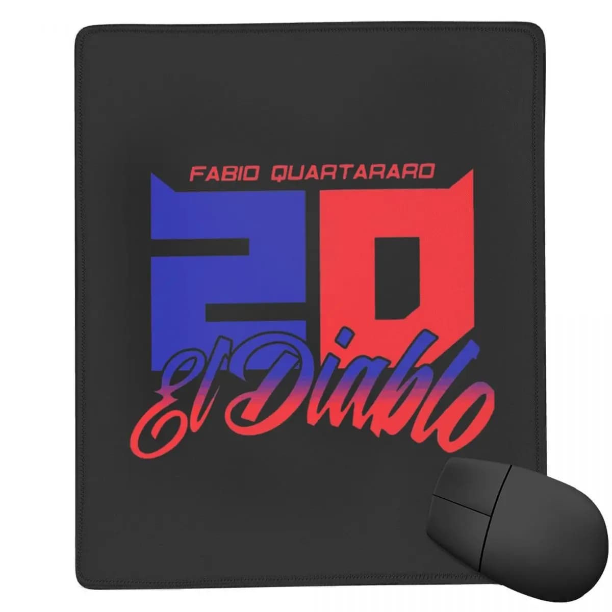 Fabio Quartararo El Diablo Tappetino per mouse da 22x18 cm (7x9 pollici) per computer, tastiera, mouse, gaming, PC, laptop, scrivania