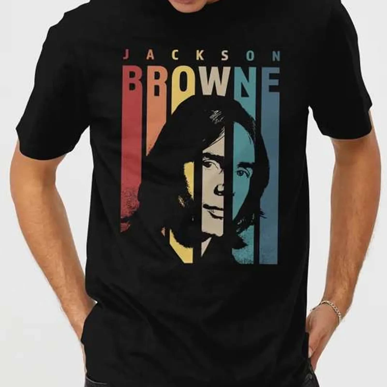 Jackson Browne T-shirt Black Short Sleeve All Sizes S-5Xl