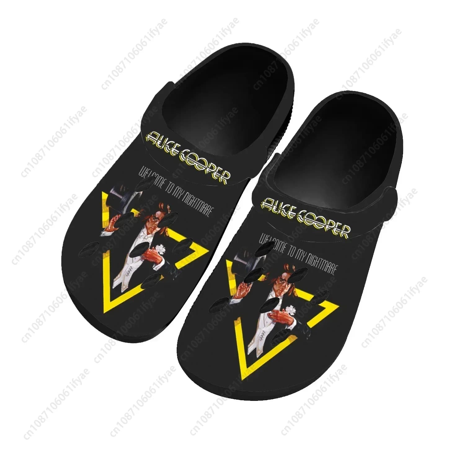 Alice Cooper Rock Singer Pop Home Clogs, Custom Water Shoes, Breathable Garden Hoses, Beach slippers with Holes, for Men, Women and Teenagers