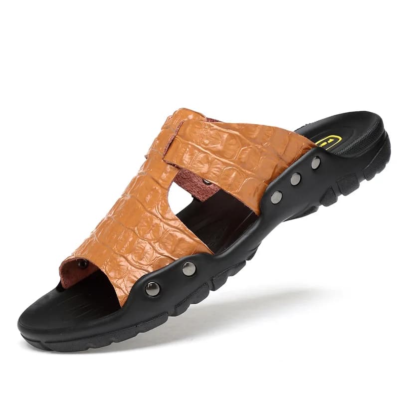 Sandali in pelle Pantofola comoda da uomo Uomo di lusso 2025 Scarpe da uomo Sneakers Pantofole da casa Uomo Estate Infradito Scivoli