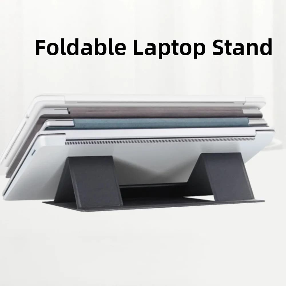 Foldable Laptop Stand Height Adjustable Ultra-thin Laptop Holder Support Invisible Design Non-slip Laptop Cooling Bracket Oudoor